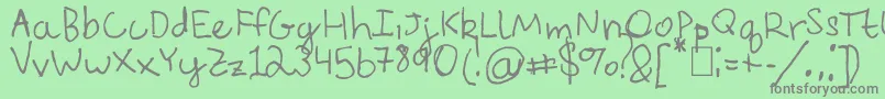 Шрифт EverythingRhymesWithOrange – серые шрифты на зелёном фоне