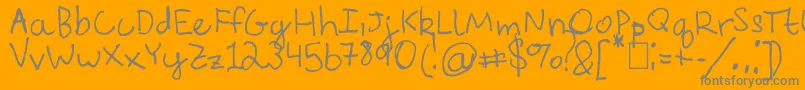 フォントEverythingRhymesWithOrange – オレンジの背景に灰色の文字