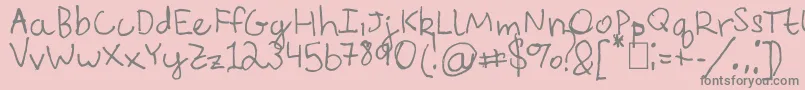 EverythingRhymesWithOrange-fontti – harmaat kirjasimet vaaleanpunaisella taustalla
