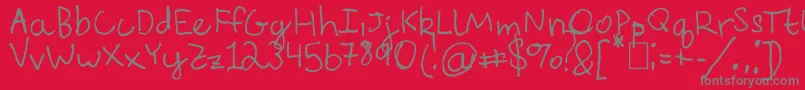 EverythingRhymesWithOrange-fontti – harmaat kirjasimet punaisella taustalla