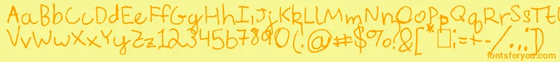Шрифт EverythingRhymesWithOrange – оранжевые шрифты на жёлтом фоне