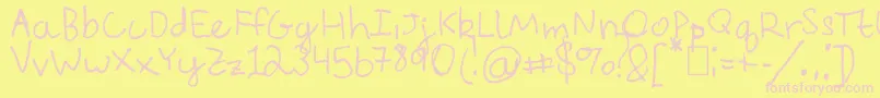 EverythingRhymesWithOrange-Schriftart – Rosa Schriften auf gelbem Hintergrund