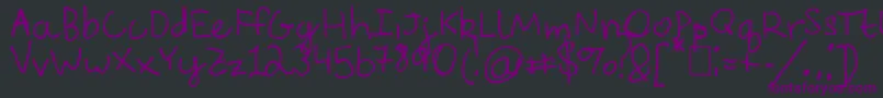 Шрифт EverythingRhymesWithOrange – фиолетовые шрифты на чёрном фоне