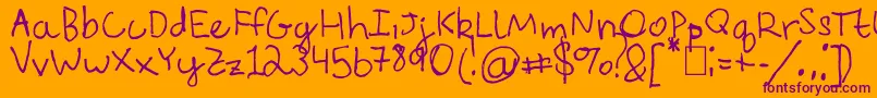 Шрифт EverythingRhymesWithOrange – фиолетовые шрифты на оранжевом фоне