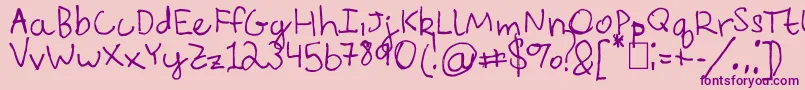 EverythingRhymesWithOrange-fontti – violetit fontit vaaleanpunaisella taustalla