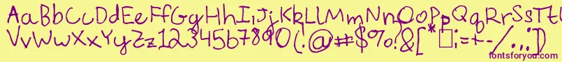 Шрифт EverythingRhymesWithOrange – фиолетовые шрифты на жёлтом фоне