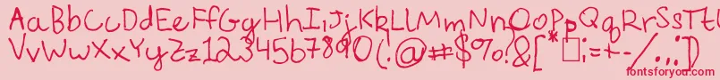 フォントEverythingRhymesWithOrange – ピンクの背景に赤い文字