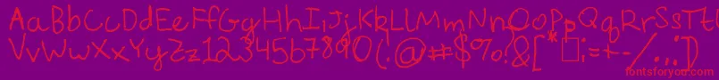 フォントEverythingRhymesWithOrange – 紫の背景に赤い文字