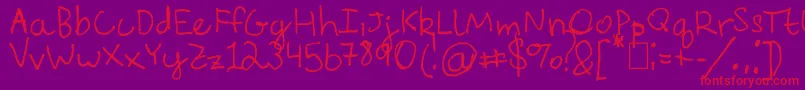 EverythingRhymesWithOrange Font – Red Fonts on Purple Background