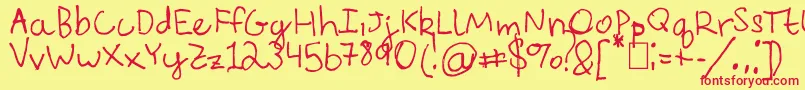EverythingRhymesWithOrange-fontti – punaiset fontit keltaisella taustalla
