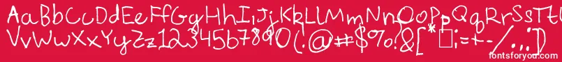 EverythingRhymesWithOrange-Schriftart – Weiße Schriften auf rotem Hintergrund