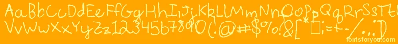 EverythingRhymesWithOrange-Schriftart – Gelbe Schriften auf orangefarbenem Hintergrund