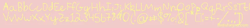 EverythingRhymesWithOrange-Schriftart – Gelbe Schriften auf rosa Hintergrund