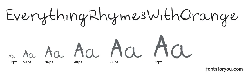 EverythingRhymesWithOrange Font Sizes
