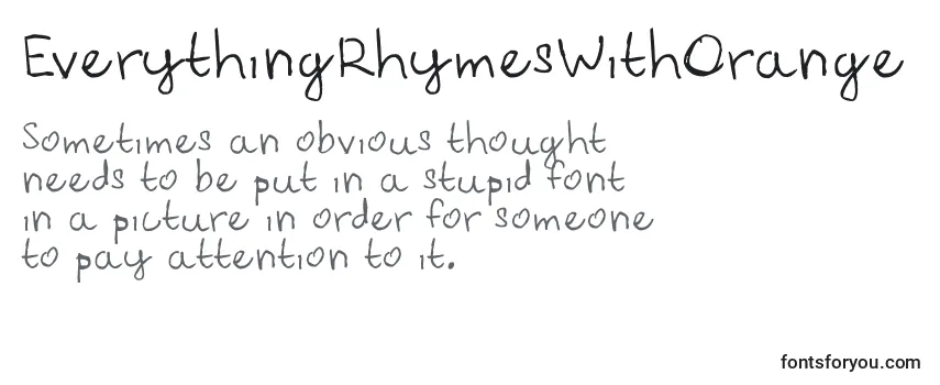 EverythingRhymesWithOrange Font