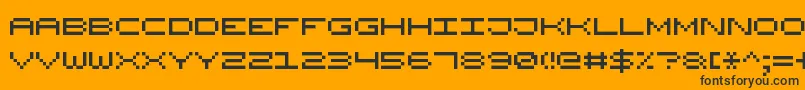 フォントWidePixel7 – 黒い文字のオレンジの背景
