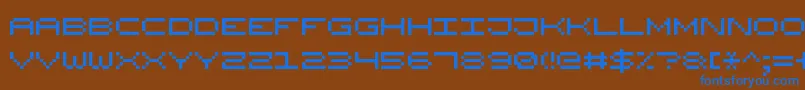 Czcionka WidePixel7 – niebieskie czcionki na brązowym tle
