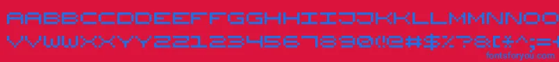 WidePixel7 Font – Blue Fonts on Red Background