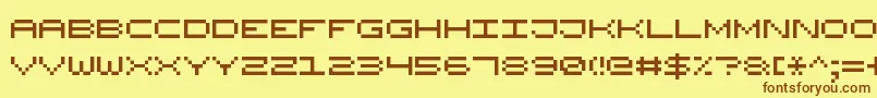 fuente WidePixel7 – Fuentes Marrones Sobre Fondo Amarillo