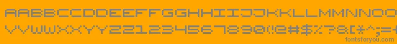 Czcionka WidePixel7 – szare czcionki na pomarańczowym tle