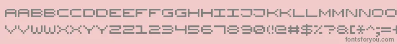 Czcionka WidePixel7 – szare czcionki na różowym tle