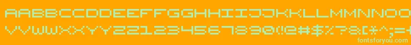 Шрифт WidePixel7 – зелёные шрифты на оранжевом фоне