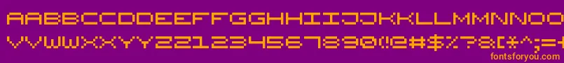 WidePixel7 Font – Orange Fonts on Purple Background