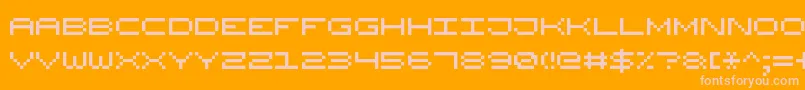WidePixel7-Schriftart – Rosa Schriften auf orangefarbenem Hintergrund