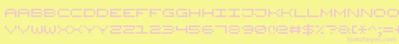 WidePixel7 Font – Pink Fonts on Yellow Background