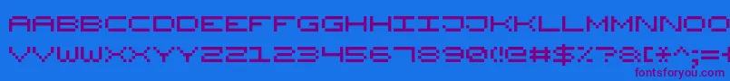 WidePixel7 Font – Purple Fonts on Blue Background