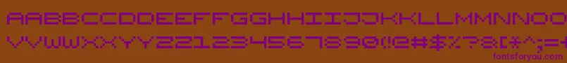 WidePixel7 Font – Purple Fonts on Brown Background