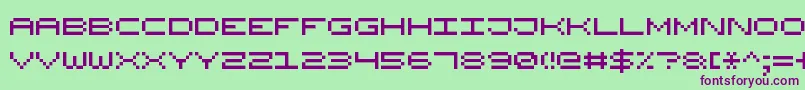 Police WidePixel7 – polices violettes sur fond vert