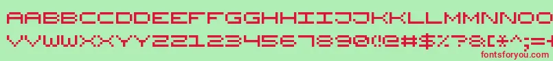 WidePixel7 Font – Red Fonts on Green Background