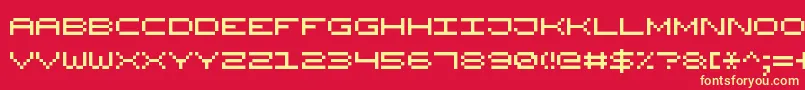 WidePixel7 Font – Yellow Fonts on Red Background