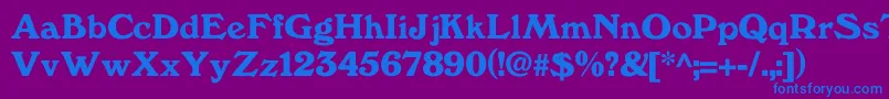 フォントWindfall – 紫色の背景に青い文字