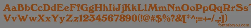 フォントWindfall – 茶色の文字が灰色の背景にあります。