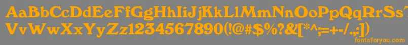 フォントWindfall – オレンジの文字は灰色の背景にあります。