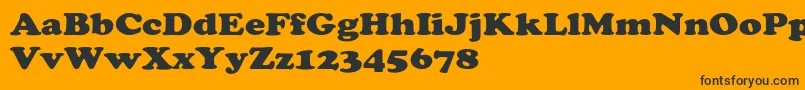 Saiba mais sobre a fonte CooperextHeavy Fonte CooperextHeavy – fontes pretas em um fundo laranja