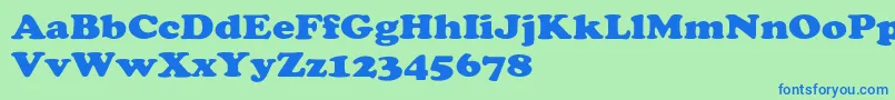 CooperextHeavy Font – Blue Fonts on Green Background