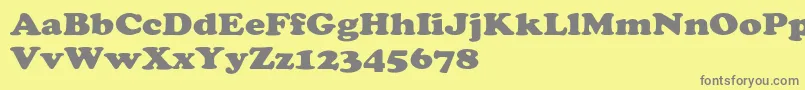 Weitere Informationen zur CooperextHeavy-Schriftart CooperextHeavy-Schriftart – Graue Schriften auf gelbem Hintergrund