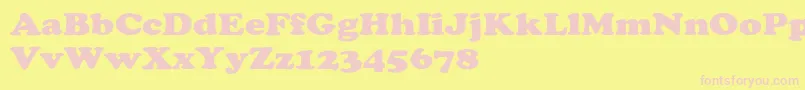 CooperextHeavy Font – Pink Fonts on Yellow Background