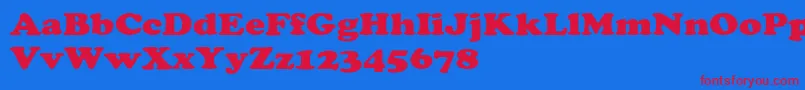 CooperextHeavy Font – Red Fonts on Blue Background