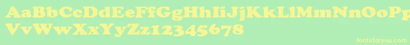 CooperextHeavy Font – Yellow Fonts on Green Background