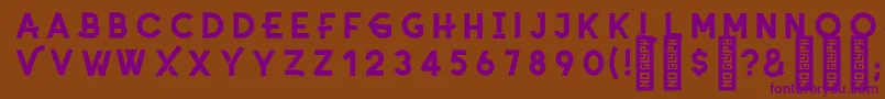 CoyoteSemibolddemo Font – Purple Fonts on Brown Background