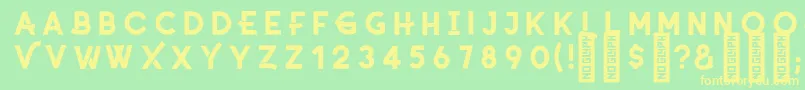 CoyoteSemibolddemo-fontti – keltaiset fontit vihreällä taustalla