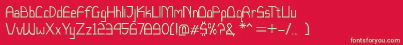 フォントLucchettoFont – 赤い背景に緑の文字