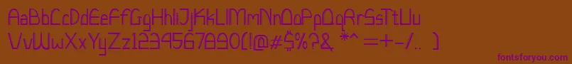 フォントLucchettoFont – 紫色のフォント、茶色の背景
