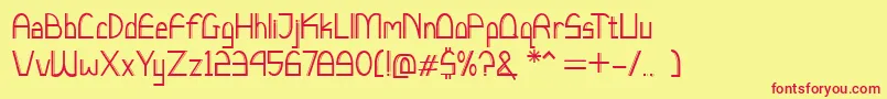 フォントLucchettoFont – 赤い文字の黄色い背景