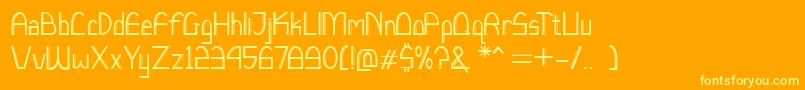 Czcionka LucchettoFont – żółte czcionki na pomarańczowym tle