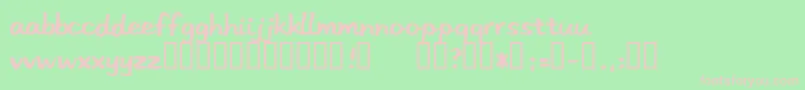 Stereo-fontti – vaaleanpunaiset fontit vihreällä taustalla